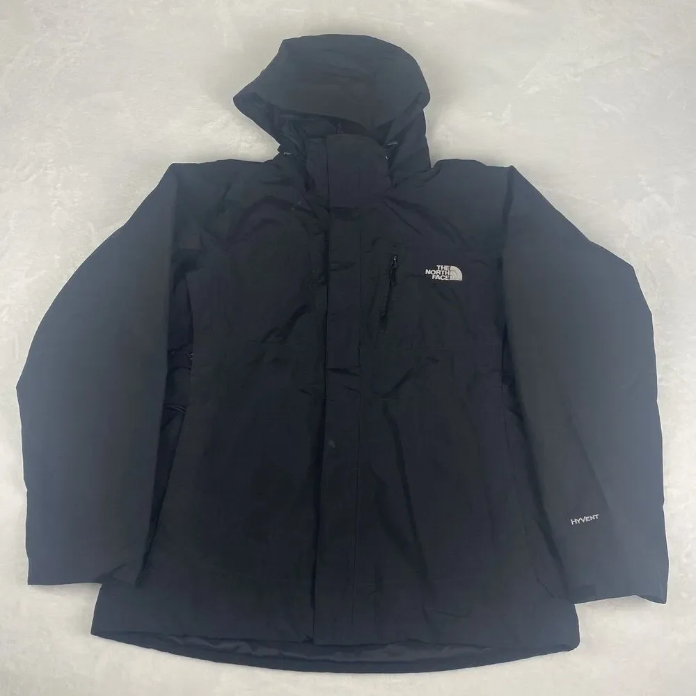 The North Face Hyvent 3-in-1 Jacket Mens Large Black Waterproof Hooded Outdoors